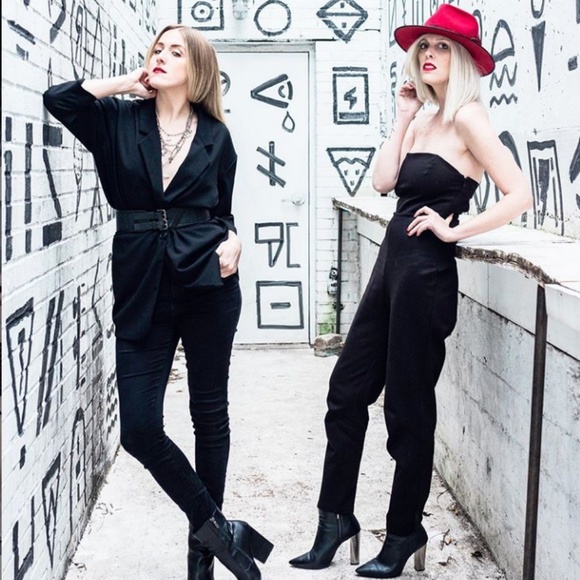 Susana Monaco Pants - Black Strapless Jumpsuit